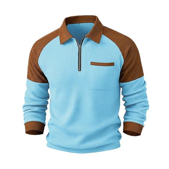 Sweatshirt Lapel Zipper Half Placket Loose Fit Long Sleeve Casual Tops Contrast Color Splicing Design S
Sweatshirt Lapel Zipper Half Placket Loose Fit Long Sleeve Casual Tops Contrast Color Splicing Design S