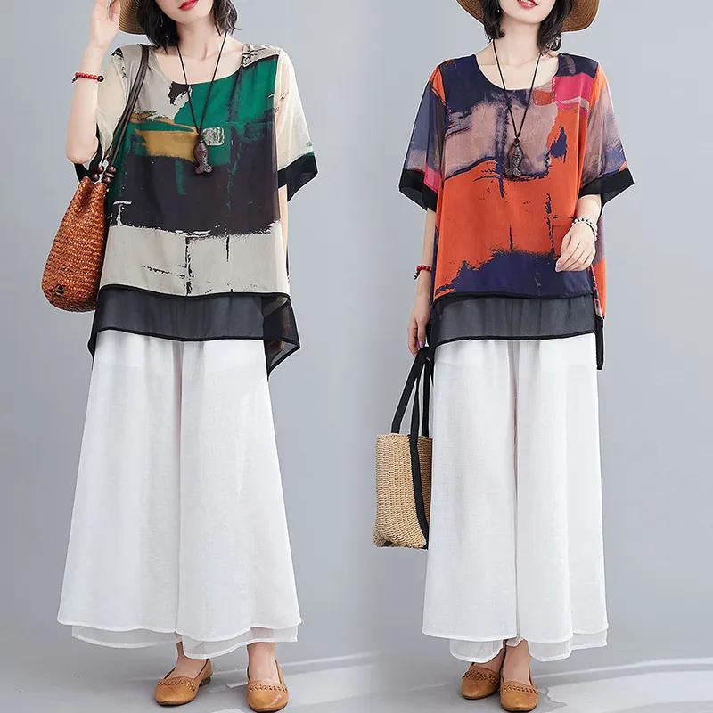 Plus Size T-shirt Women s Mother s Chiffon Shirt Short-sleeved Summer Nine-point Wide-leg Culottes Loose Fashion Suit Women XXXXL зелёный
Plus Size T-shirt Women s Mother s Chiffon Shirt Short-sleeved Summer Nine-point Wide-leg Culottes Loose Fashion Suit Women XXXXL зелёный