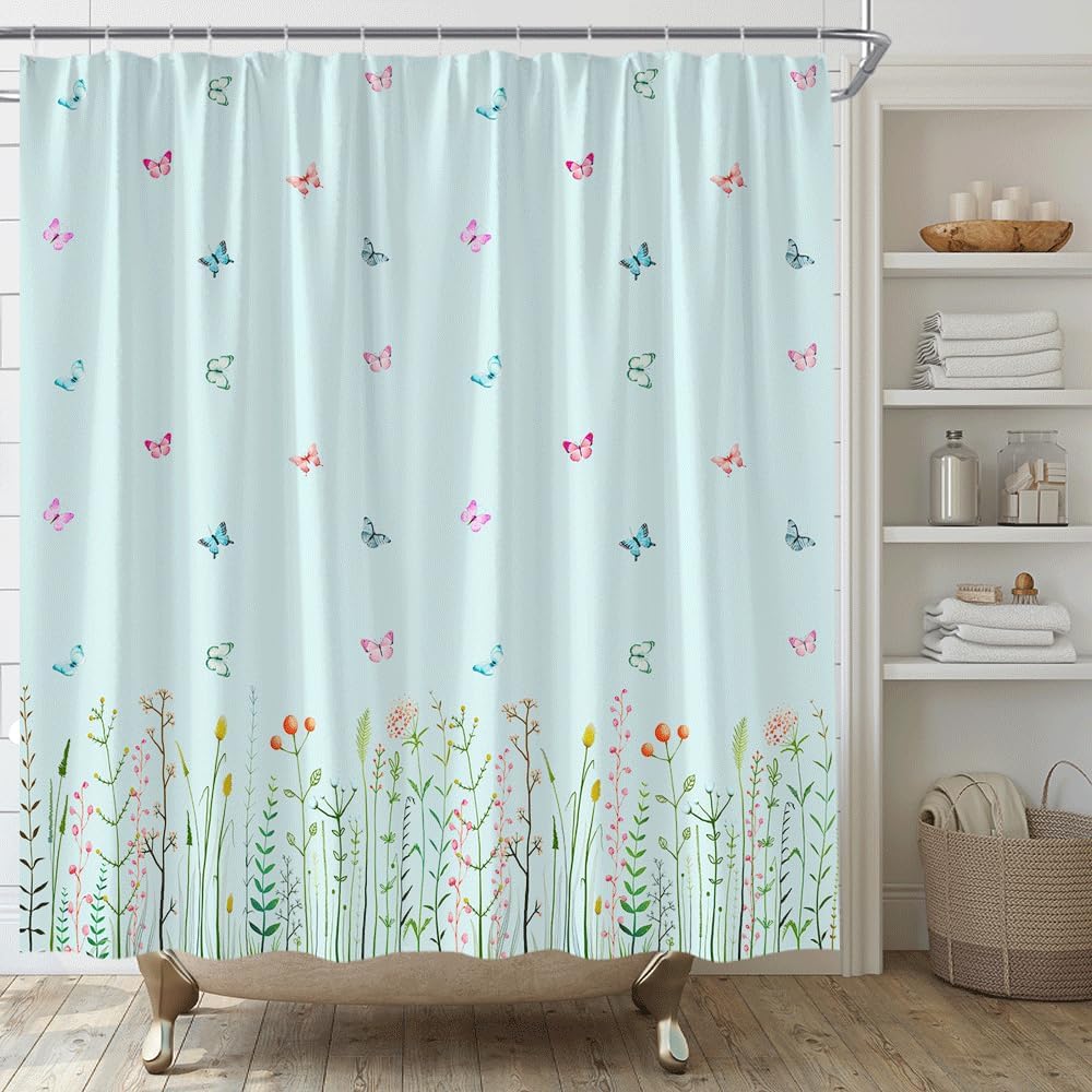 Pink Flower Butterfly Shower Curtain Natural Garden Landscape Home Fabric Bathroom Decoration Shower Curtain With Hook W60H190(CM)-1 Pcs
Pink Flower Butterfly Shower Curtain Natural Garden Landscape Home Fabric Bathroom Decoration Shower Curtain With Hook W60H190(CM)-1 Pcs