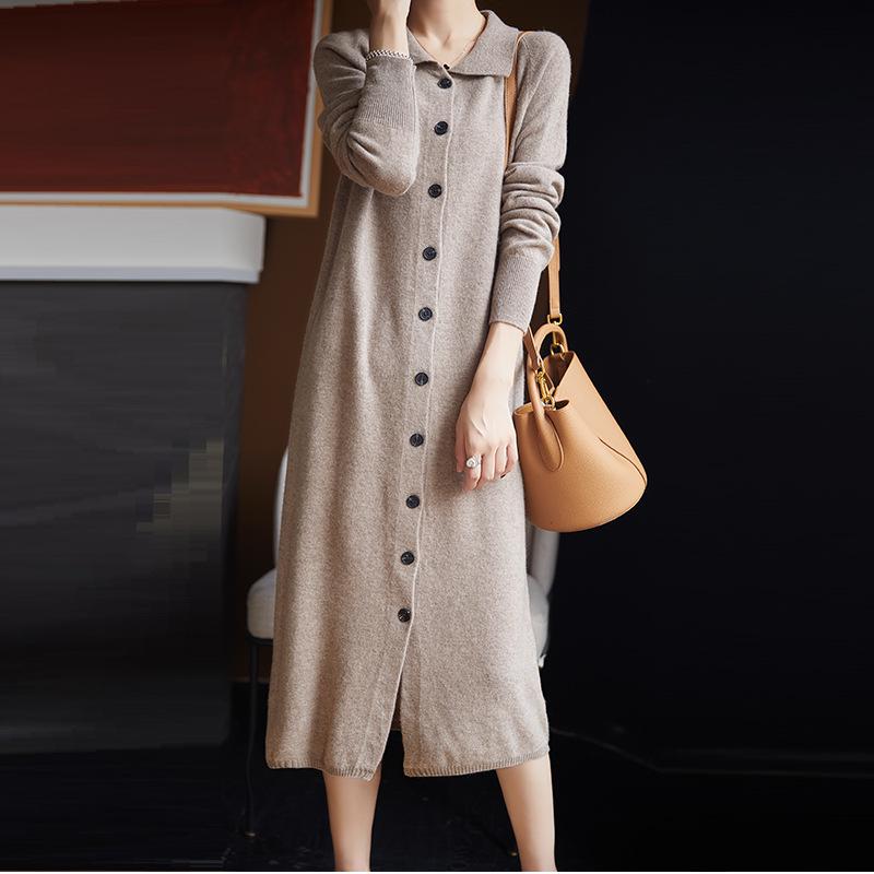 Korean Style Wool Polo Collar Over-the-Knee Knit Cardigan Dress L (fits 115-130 jin)
Korean Style Wool Polo Collar Over-the-Knee Knit Cardigan Dress L (fits 115-130 jin)