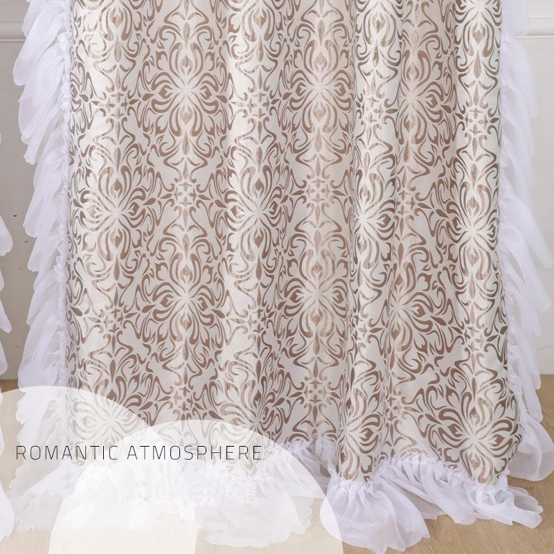 French Rococo Light Luxury Curtain Finished Semi-blackout Vintage Jacquard Princess Lace Hook Punch Bedroom Curtain W140 x H100cm&Punching
French Rococo Light Luxury Curtain Finished Semi-blackout Vintage Jacquard Princess Lace Hook Punch Bedroom Curtain W140 x H100cm&Punching