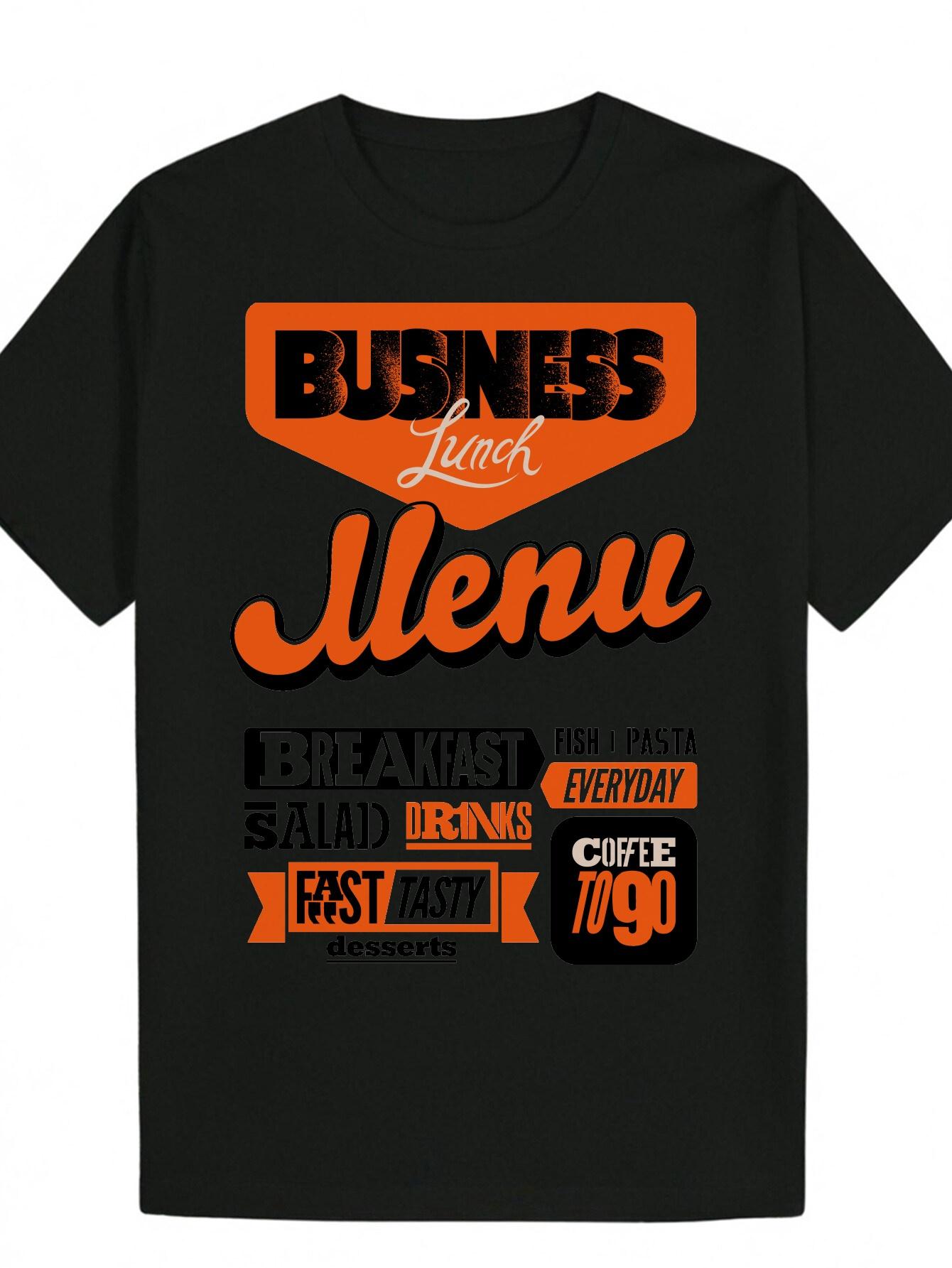 Crew Neck Polyester T-shirt with BUSINESS LUNCH Graphic Print - Black XL
Crew Neck Polyester T-shirt with BUSINESS LUNCH Graphic Print - Black XL
