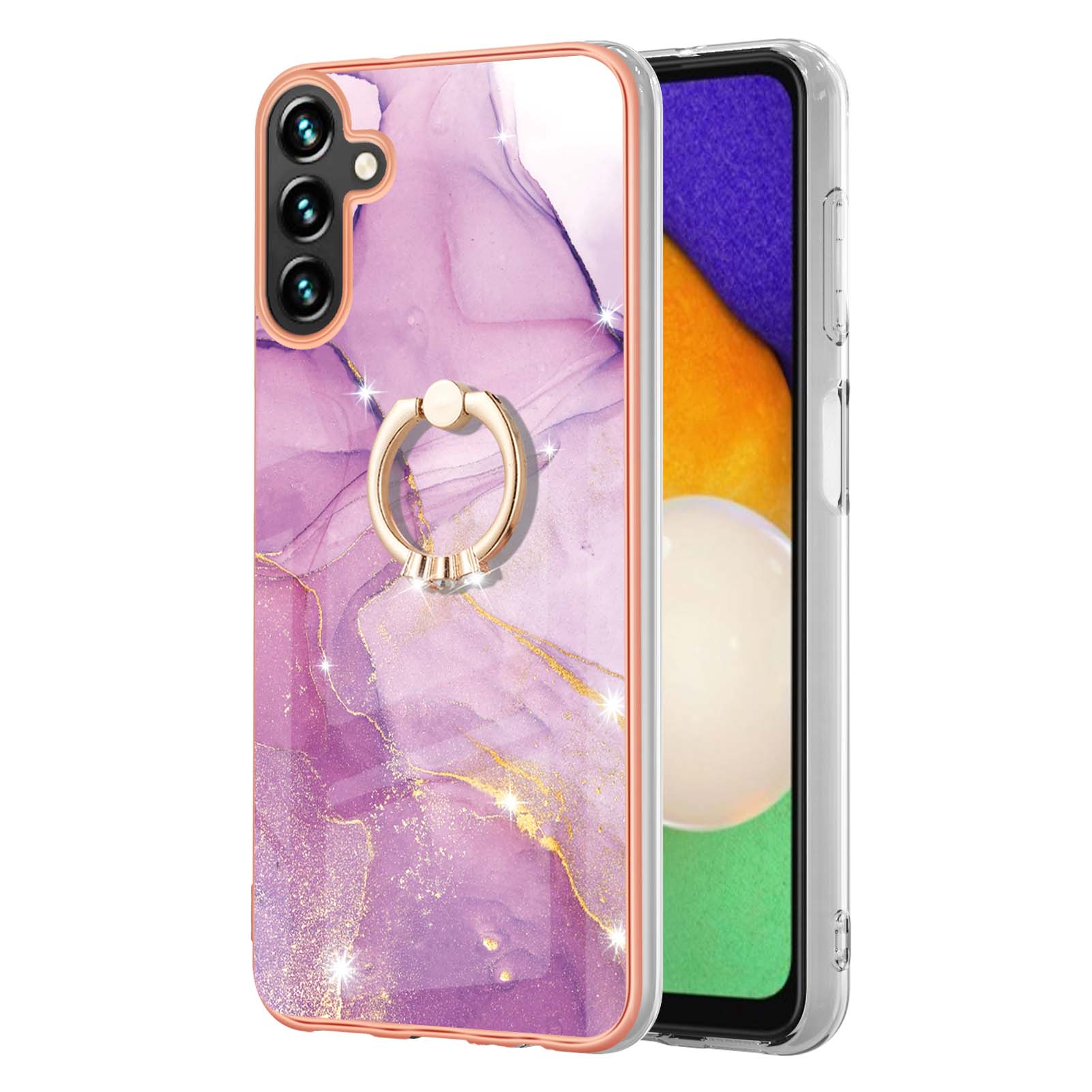 For Samsung Galaxy A35 5G Case with Ring Kickstand Marble Pattern Electroplating TPU Back Cover Purple 001
For Samsung Galaxy A35 5G Case with Ring Kickstand Marble Pattern Electroplating TPU Back Cover Purple 001