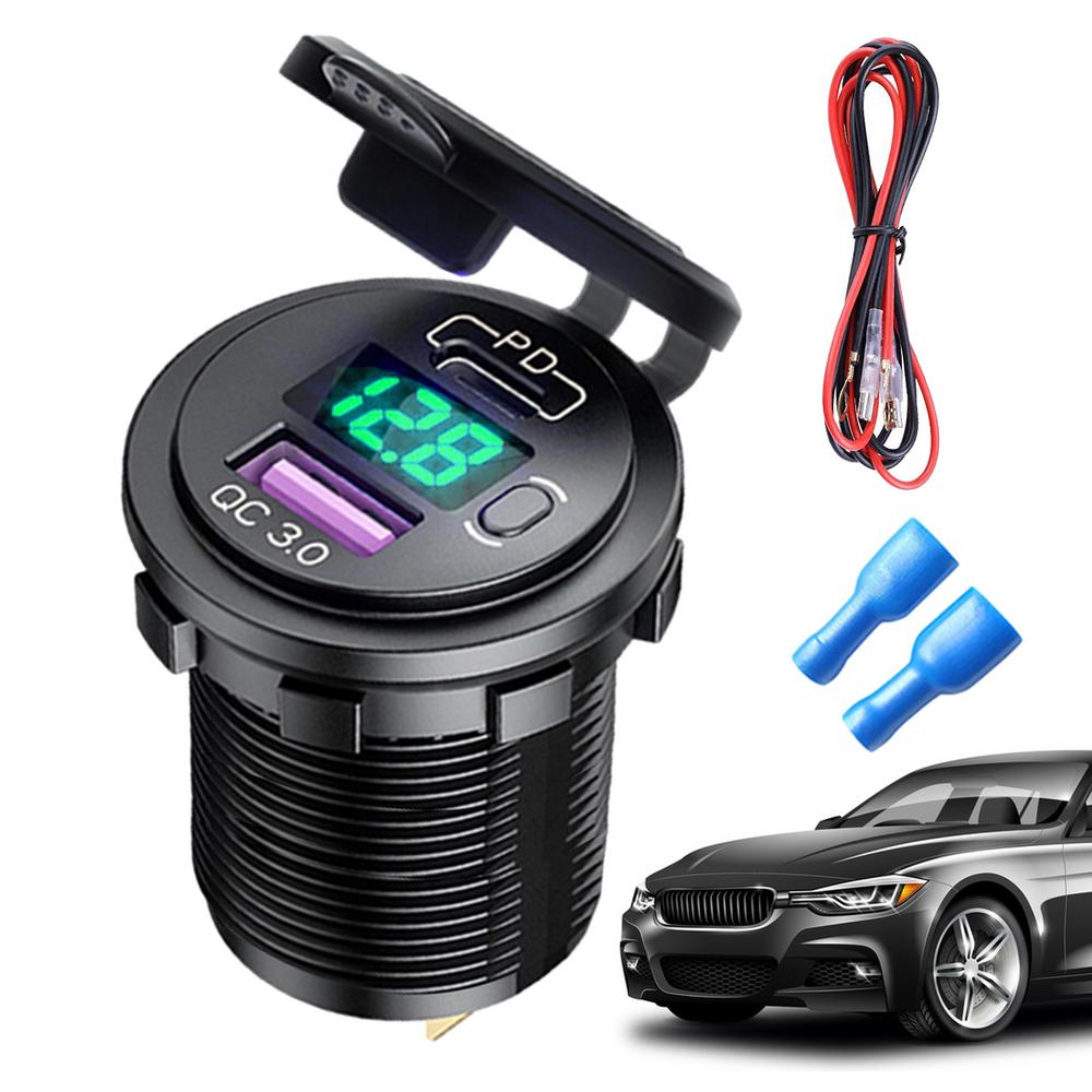 Автомобильное зарядное устройство для телефона, блок быстрой зарядки QC3.0 Type-C PD, двухпортовый адаптер с цифровым дисплеем, вольтметр, автомобильное зарядное устройство для телефона
Автомобильное зарядное устройство для телефона, блок быстрой зарядки QC3.0 Type-C PD, двухпортовый адаптер с цифровым дисплеем, вольтметр, автомобильное зарядное устройство для телефона