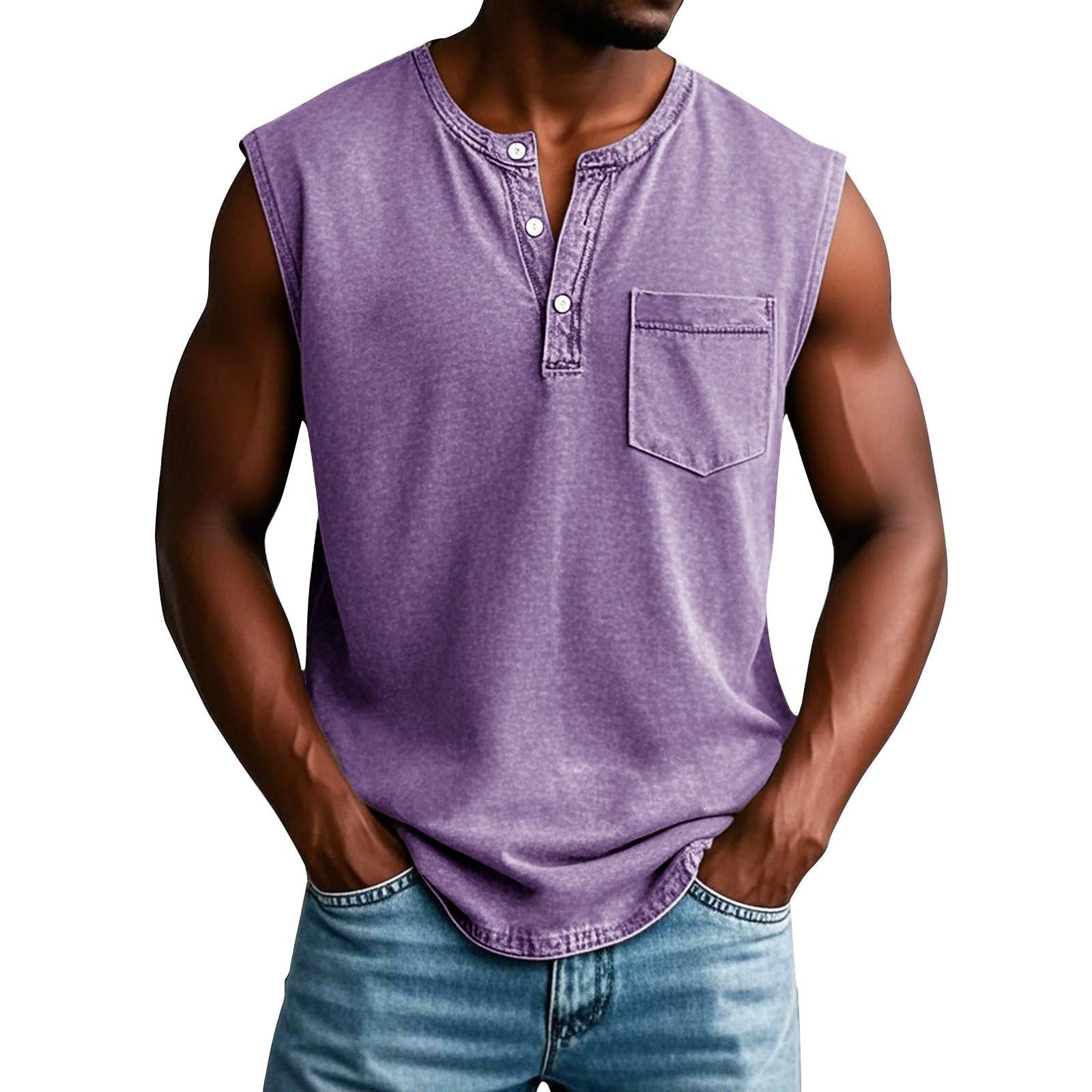 Men s Summer Solid Color Pocket Sports Buttons Vest Men s Sports Casual Vest L фіолетовий
Men s Summer Solid Color Pocket Sports Buttons Vest Men s Sports Casual Vest L фіолетовий