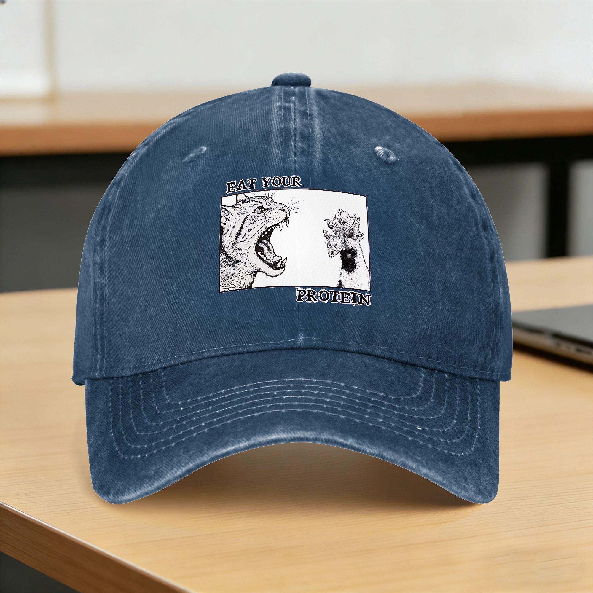 Eat Your Protein Washed Baseball Cap y2k Retro Sun Trucker Hat Summer Unisex Adult Hunting Camping Baseball Caps One Size
Eat Your Protein Washed Baseball Cap y2k Retro Sun Trucker Hat Summer Unisex Adult Hunting Camping Baseball Caps One Size