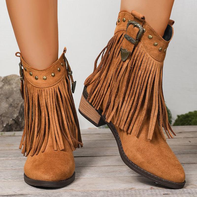 Vintage Tassel Detor Ankle Boots Women Spring Autumn Pointed Toe Square Heel Boots Woman Fashion Slip On Plus Size Booties Lady 43
Vintage Tassel Detor Ankle Boots Women Spring Autumn Pointed Toe Square Heel Boots Woman Fashion Slip On Plus Size Booties Lady 43