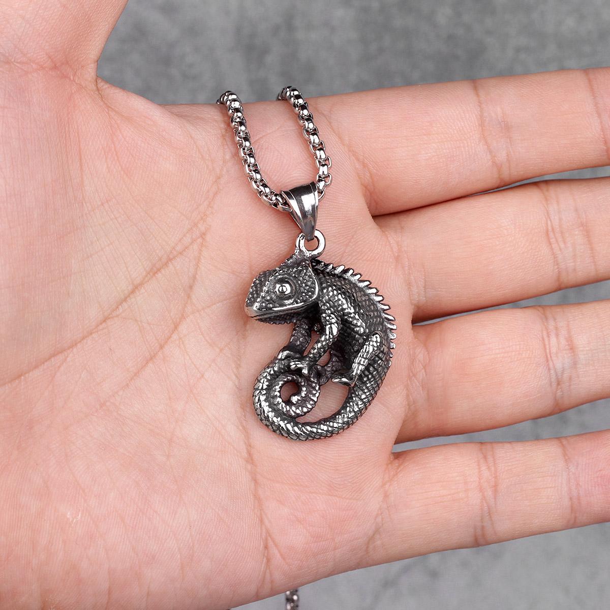 Chameleon lizard Animal Mens Long Necklaces Pendants Chain HipHop Unique for Boy Male Stainless Steel Jewelry Creativity Gift Without Chain
Chameleon lizard Animal Mens Long Necklaces Pendants Chain HipHop Unique for Boy Male Stainless Steel Jewelry Creativity Gift Without Chain