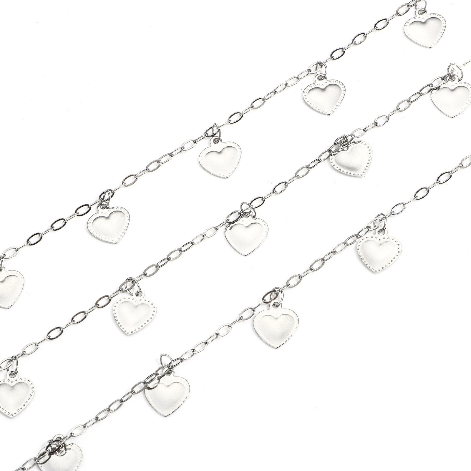 1 M 304 Stainless Steel Cross Star Heart Pendants Chain For Diy Necklace Bracelet Handmade Jewelry Making Findings Silver Color 1.5mm wide
1 M 304 Stainless Steel Cross Star Heart Pendants Chain For Diy Necklace Bracelet Handmade Jewelry Making Findings Silver Color 1.5mm wide