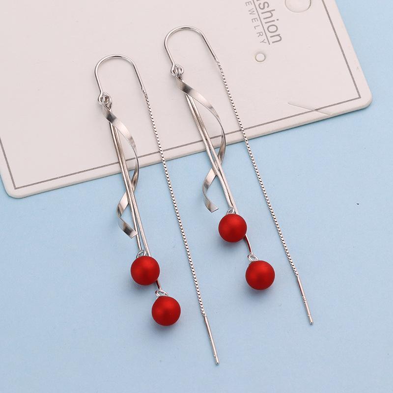 Sterling Silver S925 Korean Wave Design Long Tassel Earrings for Women 925 Silver
Sterling Silver S925 Korean Wave Design Long Tassel Earrings for Women 925 Silver