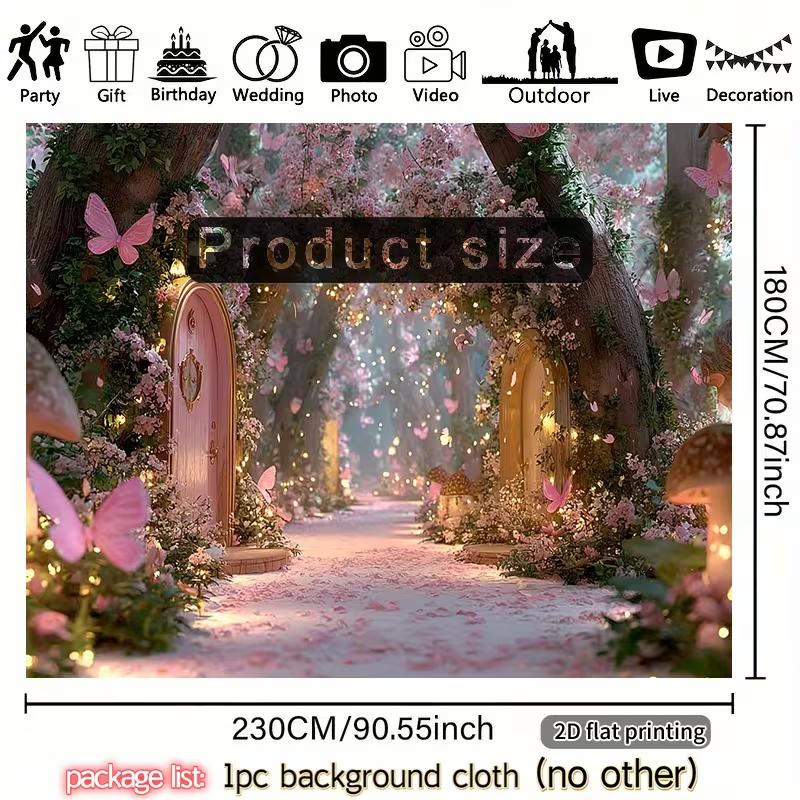 2D Flat Magic Garden Banner, Dreamy Floral Tunnel with Lights Background for Birthday & Party Photoshoot 47.2x31.5inch/120*80cm
2D Flat Magic Garden Banner, Dreamy Floral Tunnel with Lights Background for Birthday & Party Photoshoot 47.2x31.5inch/120*80cm