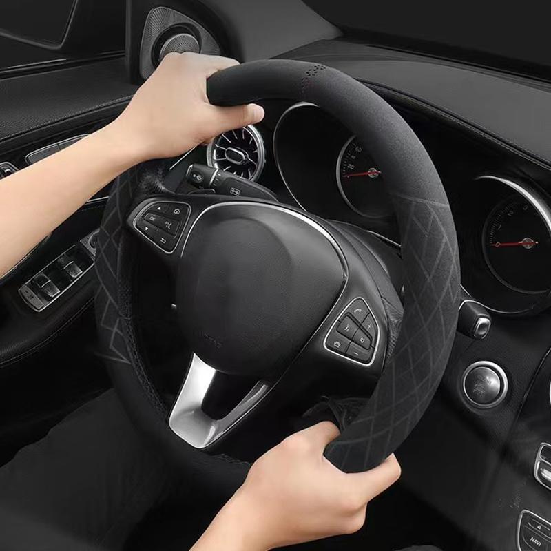 Suede Steering Wheel Cover Universal 38CM Steer Protector Case Black Red O D Type Steering-wheel Cover Breathable
Suede Steering Wheel Cover Universal 38CM Steer Protector Case Black Red O D Type Steering-wheel Cover Breathable