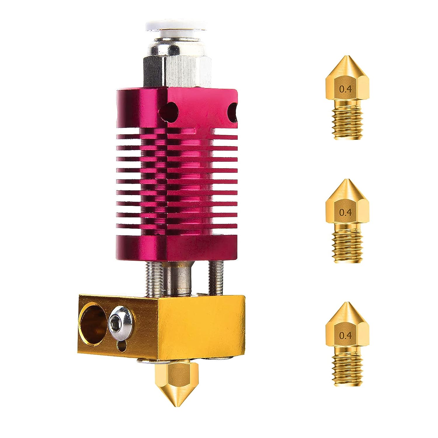 Екструдер 3D-принтера Hotend +3 шт. 0,4 мм насадки MK8, підходить для CR-10, CR10, CR10S, Ender 3, Ender 3 Pro, Ender 5
Екструдер 3D-принтера Hotend +3 шт. 0,4 мм насадки MK8, підходить для CR-10, CR10, CR10S, Ender 3, Ender 3 Pro, Ender 5