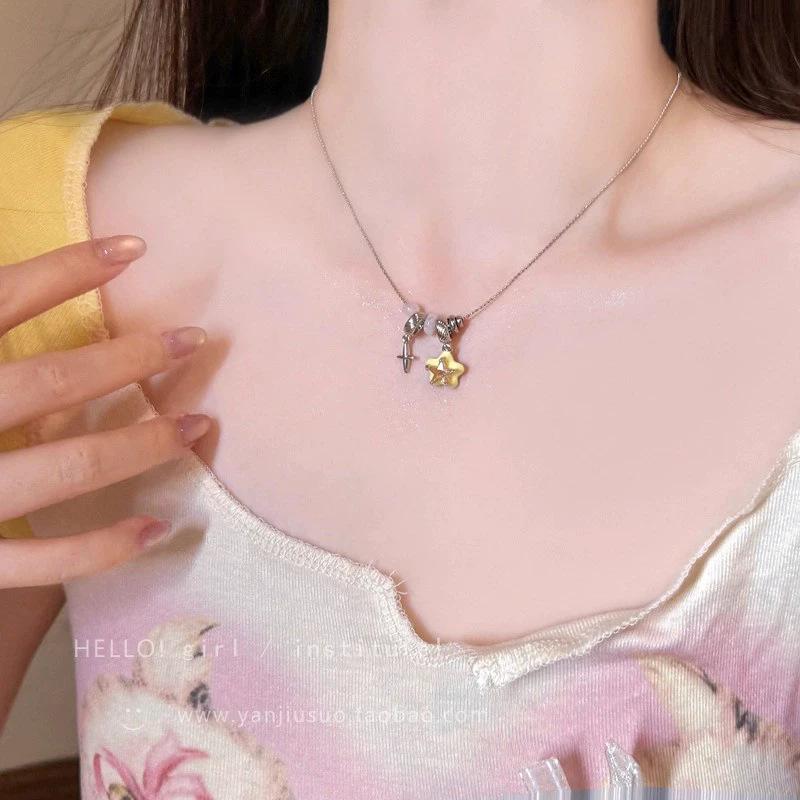 Water drop star light love pendant necklace female design feeling neck chain long sweater chain accessories
Water drop star light love pendant necklace female design feeling neck chain long sweater chain accessories