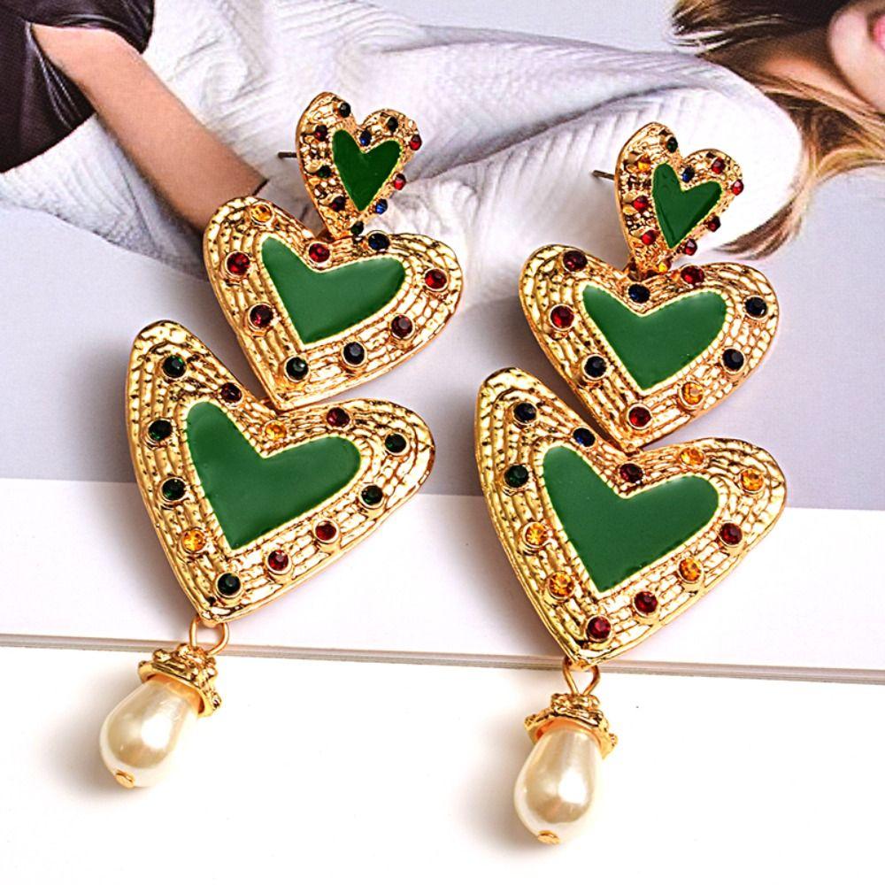 Metal Love Heart Long Earrings Simple Ear Stud Elegant Love Pearl Ear Drop Girl Style 2
Metal Love Heart Long Earrings Simple Ear Stud Elegant Love Pearl Ear Drop Girl Style 2