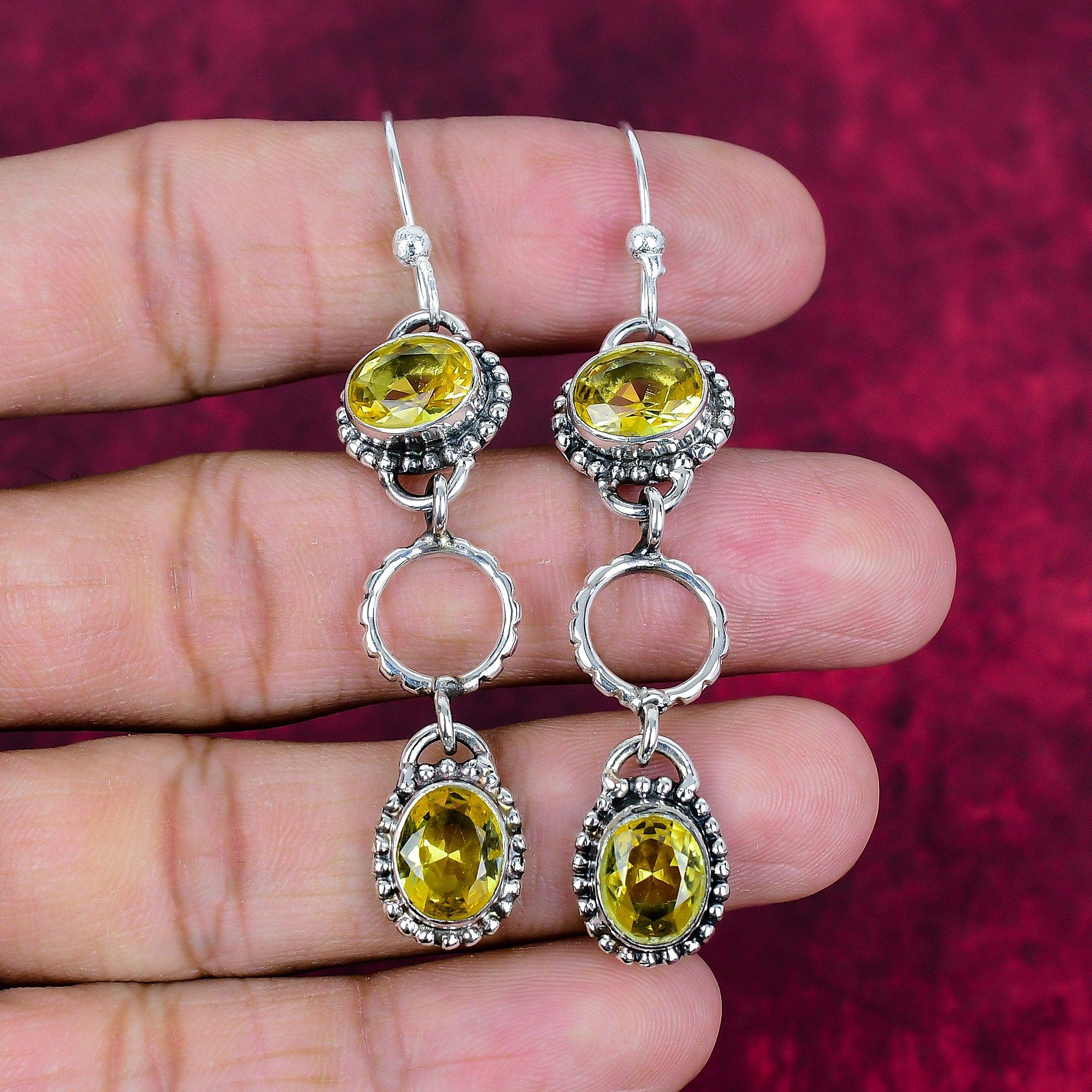 Серьги с цитрином, ювелирные изделия из стерлингового серебра 925 пробы с драгоценными камнями, серьги ручной работы, на День Благодарения 2.76 Inches жёлтый
Серьги с цитрином, ювелирные изделия из стерлингового серебра 925 пробы с драгоценными камнями, серьги ручной работы, на День Благодарения 2.76 Inches жёлтый