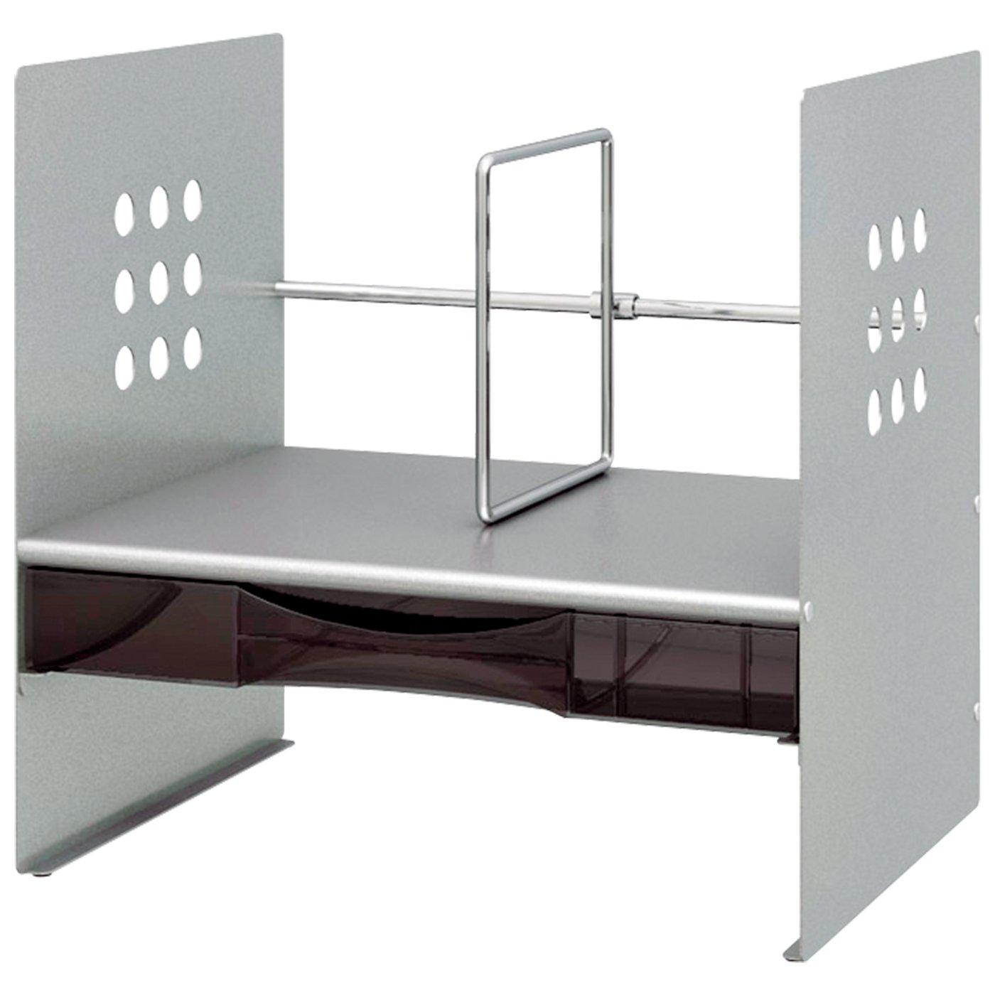 Plus Desktop Book Stand H Shape with Drawer Width Silver 32.6cm 89-262 срібний 
Plus Desktop Book Stand H Shape with Drawer Width Silver 32.6cm 89-262 срібний