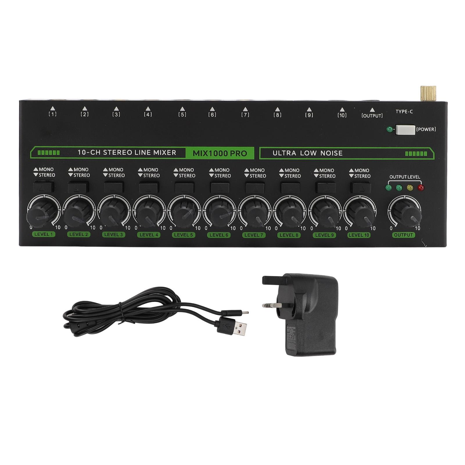Sound Mixer 10 Channel RGB Professional Stereo Sound Mixer for Amplifier Speaker Handheld UK Plug
Sound Mixer 10 Channel RGB Professional Stereo Sound Mixer for Amplifier Speaker Handheld UK Plug
