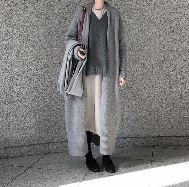Korean-Style Versatile Loose Knit Cardigan - Retro Slimming Over-the-Knee Sweater for Women One Size серый
Korean-Style Versatile Loose Knit Cardigan - Retro Slimming Over-the-Knee Sweater for Women One Size серый
