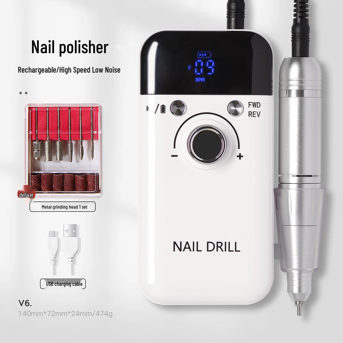 Rechargeable High-Speed Nail Grinder & Polisher with Forward/Reverse Function for Manicures and Cuticle Care
Rechargeable High-Speed Nail Grinder & Polisher with Forward/Reverse Function for Manicures and Cuticle Care