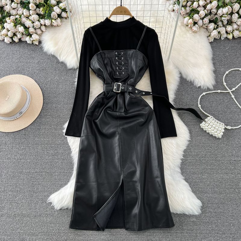 Silm Tube Top PU Leather Sling Dress Bottoming Shirt Black 2XL
Silm Tube Top PU Leather Sling Dress Bottoming Shirt Black 2XL