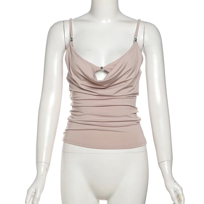 Ins Style Draped Collar Cami Top Women Sexy Pure Desire Spaghetti Strap Vest Summer Daily Wear S хаки
Ins Style Draped Collar Cami Top Women Sexy Pure Desire Spaghetti Strap Vest Summer Daily Wear S хаки