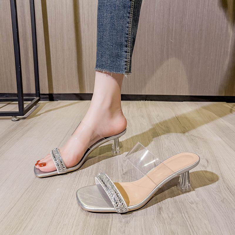 High-heeled one-word slippers for women s summer outer wear fashion 2025 new fairy style square head transparent crystal thin-heeled cool slippers 40 срібний
High-heeled one-word slippers for women s summer outer wear fashion 2025 new fairy style square head transparent crystal thin-heeled cool slippers 40 срібний