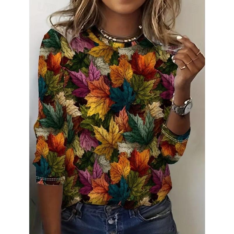 Women s T Shirt Floral Graphic Plants Vintage Fashion Stylish Long Sleeve Crew Neck Round Neck Regular Tops S
Women s T Shirt Floral Graphic Plants Vintage Fashion Stylish Long Sleeve Crew Neck Round Neck Regular Tops S