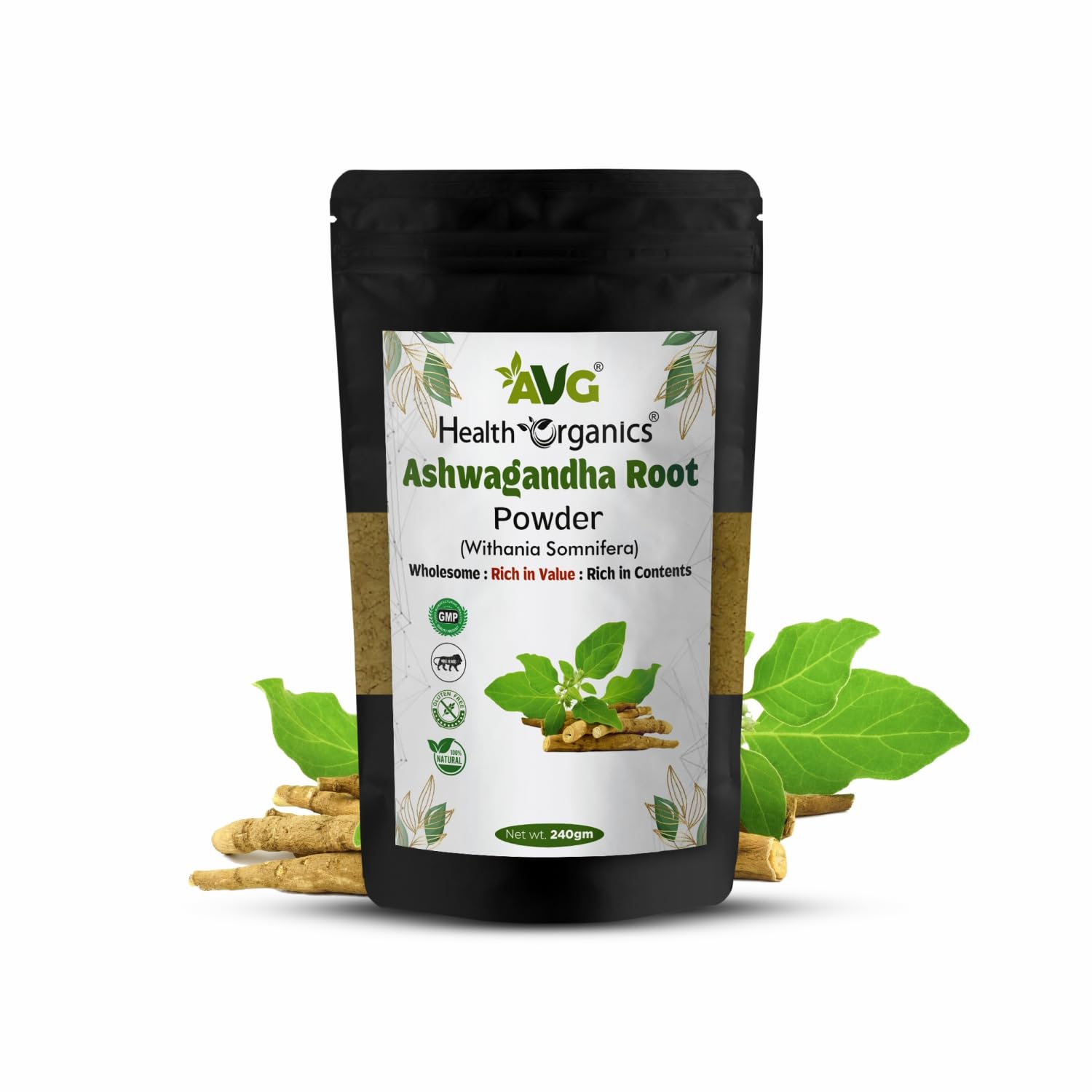 Avg Health Organics Ashwagandha Root Powder, Herbal Supplement | 240gm 0.5lbs
Avg Health Organics Ashwagandha Root Powder, Herbal Supplement | 240gm 0.5lbs