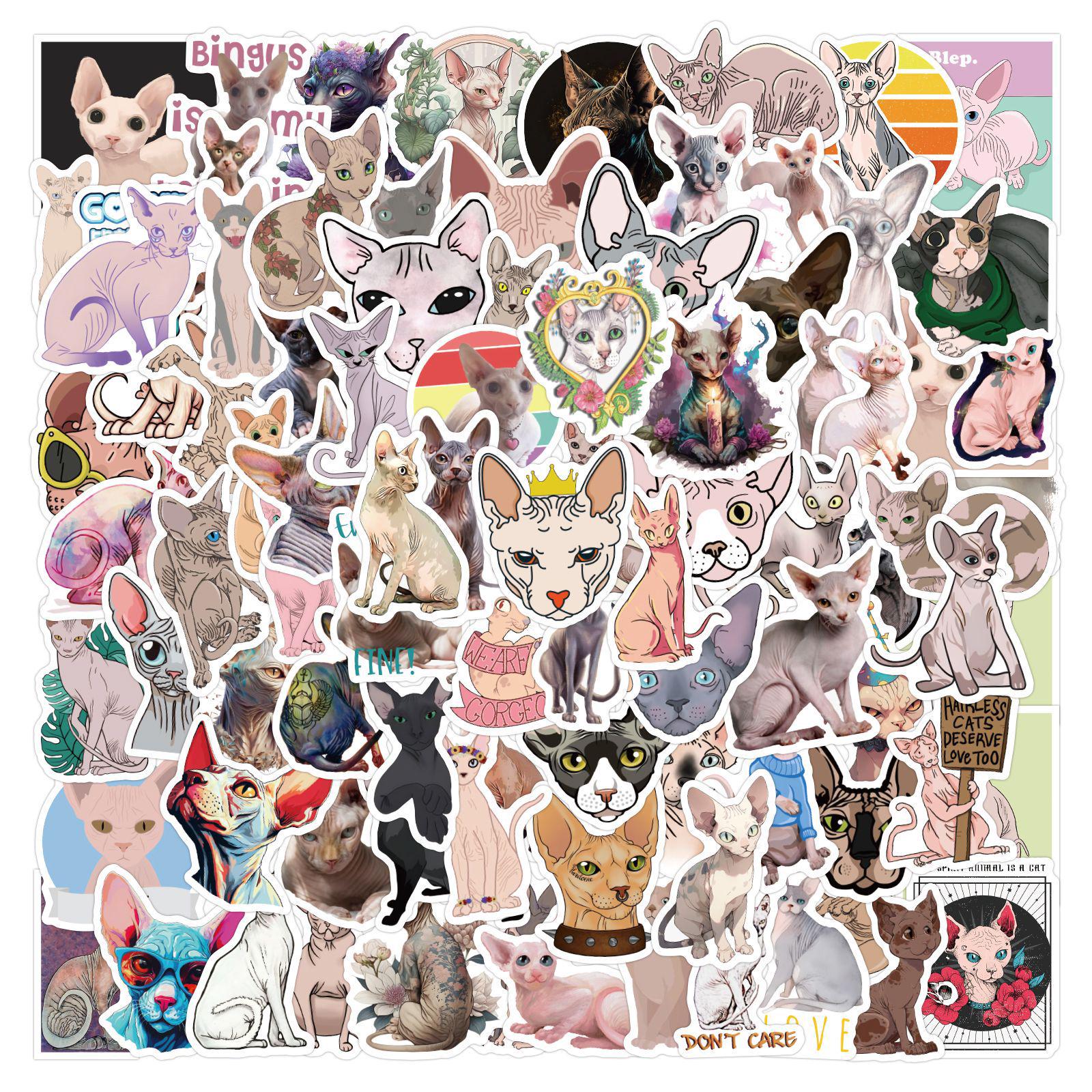 115 Cute Hairless Cat Cartoon Stickers - Waterproof, Decorative for Motorcycle and Suitcase
115 Cute Hairless Cat Cartoon Stickers - Waterproof, Decorative for Motorcycle and Suitcase
