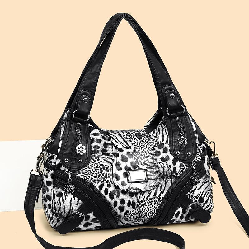 Soft Leather Totet Bag, Mom Bag, Multi-pocket Handbag, Casual Shoulder Bag, Crossbody Bag леопардовий/чорний
Soft Leather Totet Bag, Mom Bag, Multi-pocket Handbag, Casual Shoulder Bag, Crossbody Bag леопардовий/чорний