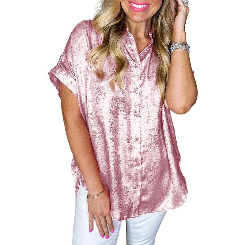 American Shiying Summer New Arrival Bronzing Single-Breasted Short Sleeve Tops Women s 2025 Fashion Loose Lapels Shirt Pink P10 M code fits (55.00 kg-62.50 kg
American Shiying Summer New Arrival Bronzing Single-Breasted Short Sleeve Tops Women s 2025 Fashion Loose Lapels Shirt Pink P10 M code fits (55.00 kg-62.50 kg