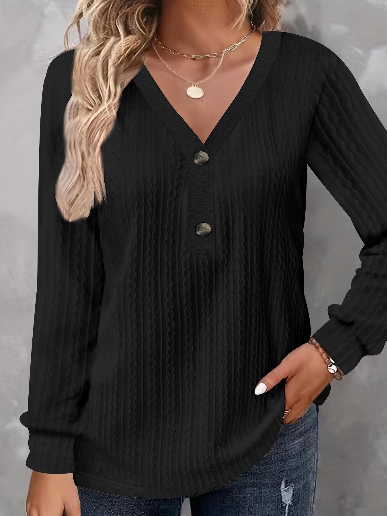 women s Plus Size Solid Color Cable Knit V Neck Half Button Long Sleeve Curved Hem Casual Tunic Top S чёрный
women s Plus Size Solid Color Cable Knit V Neck Half Button Long Sleeve Curved Hem Casual Tunic Top S чёрный