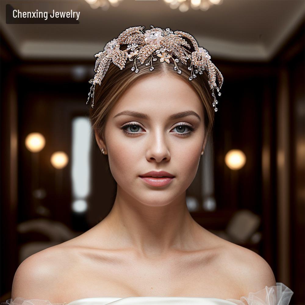 Chenxing Cross-border Bridal Rhinestone Gold Headband: Handmade Luxury Wedding Hair Accessory CP252
Chenxing Cross-border Bridal Rhinestone Gold Headband: Handmade Luxury Wedding Hair Accessory CP252