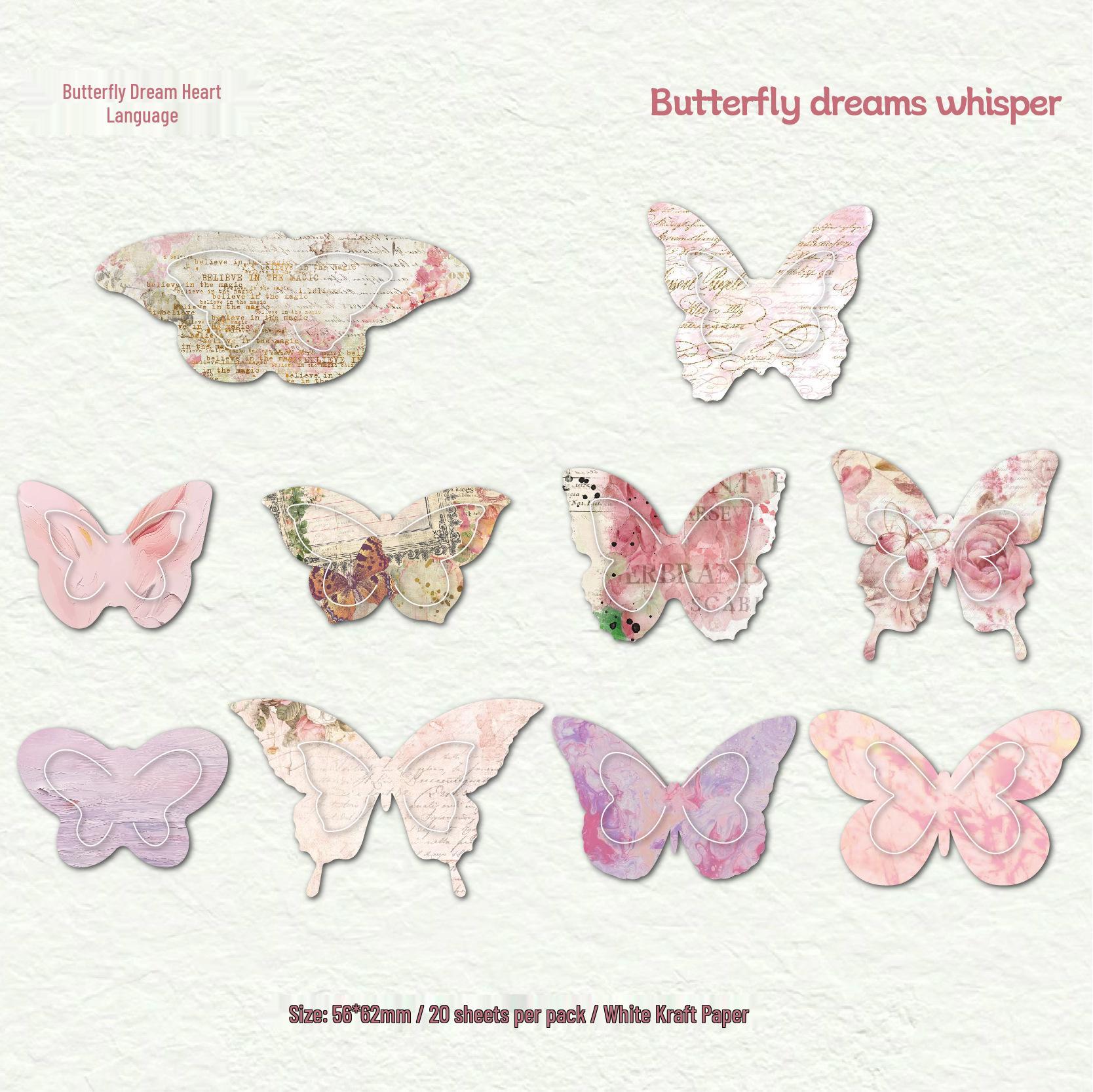 Retro Story 3D Butterfly Whisper Series: 20 Sheets White Kraft Paper DIY Journal Pack
Retro Story 3D Butterfly Whisper Series: 20 Sheets White Kraft Paper DIY Journal Pack
