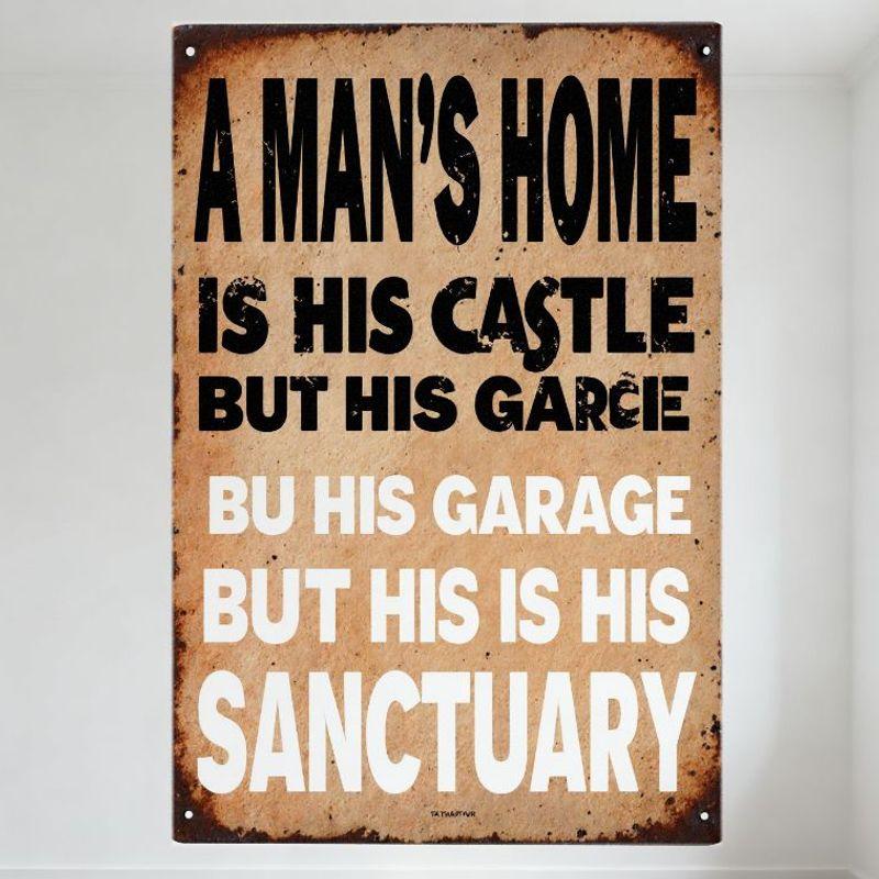 Vintage A Man s Home Is His Castle (But His Garage) Metal Tin Sign - Rustic Aged Home Garage Wall Decor, Funny Humorous Typo Met 20x30cm(7.8x11.8inch)
Vintage A Man s Home Is His Castle (But His Garage) Metal Tin Sign - Rustic Aged Home Garage Wall Decor, Funny Humorous Typo Met 20x30cm(7.8x11.8inch)
