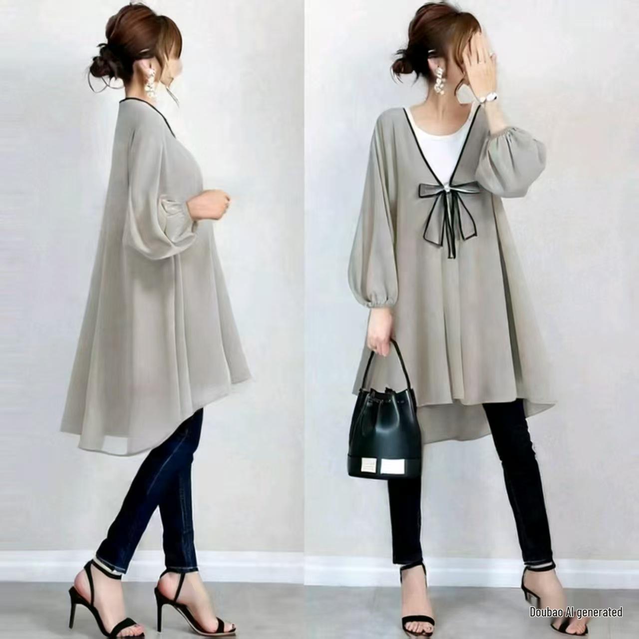2026 Simple V-neck Loose Dress One Size светло-серый
2026 Simple V-neck Loose Dress One Size светло-серый