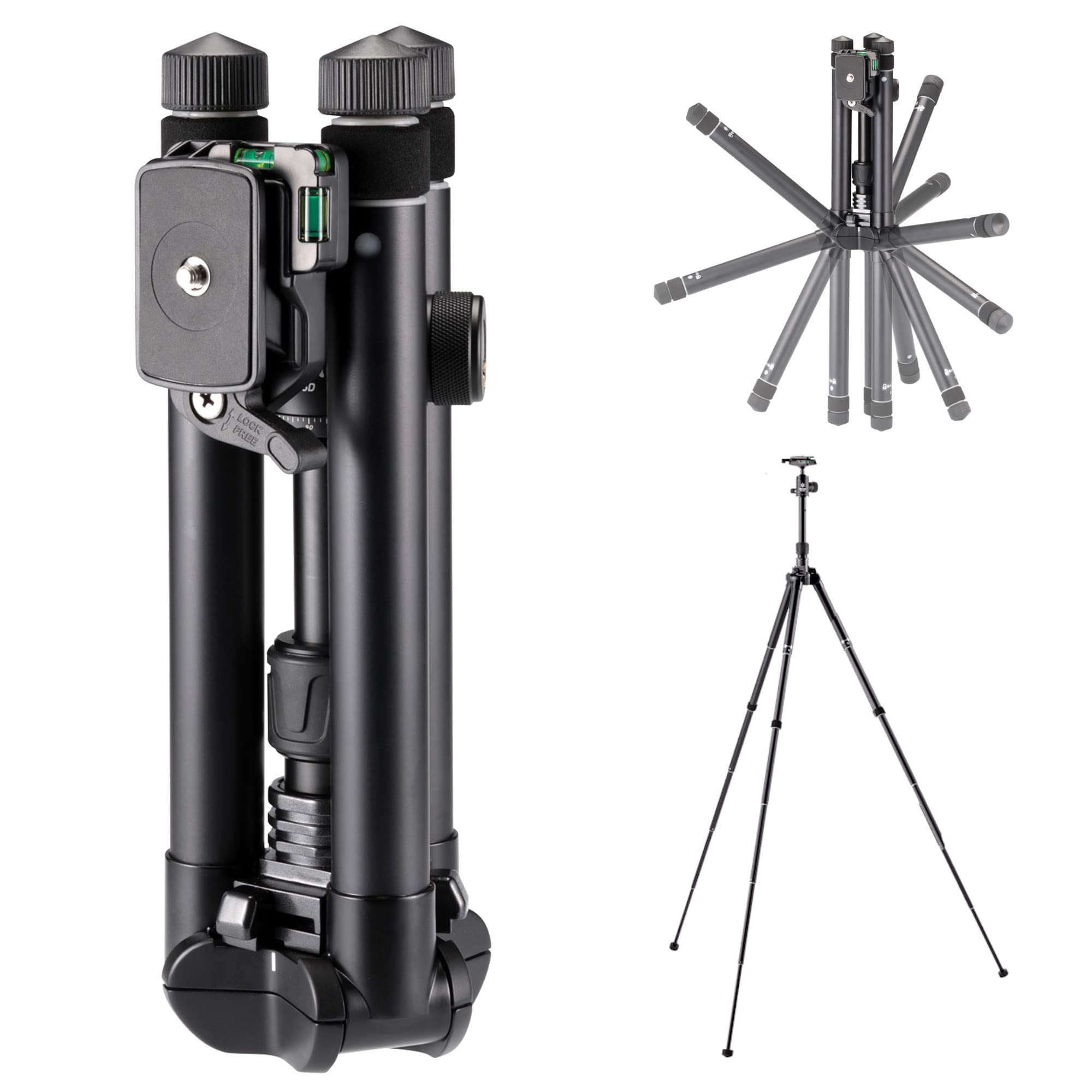 Velbon Compact Travel Tripod Total Collapsed Aluminum Ultra Locking Quick Shoe Reversible Compact Case 0017915930025 UT-53II AZ, Height 149.5cm, чорний
Velbon Compact Travel Tripod Total Collapsed Aluminum Ultra Locking Quick Shoe Reversible Compact Case 0017915930025 UT-53II AZ, Height 149.5cm, чорний