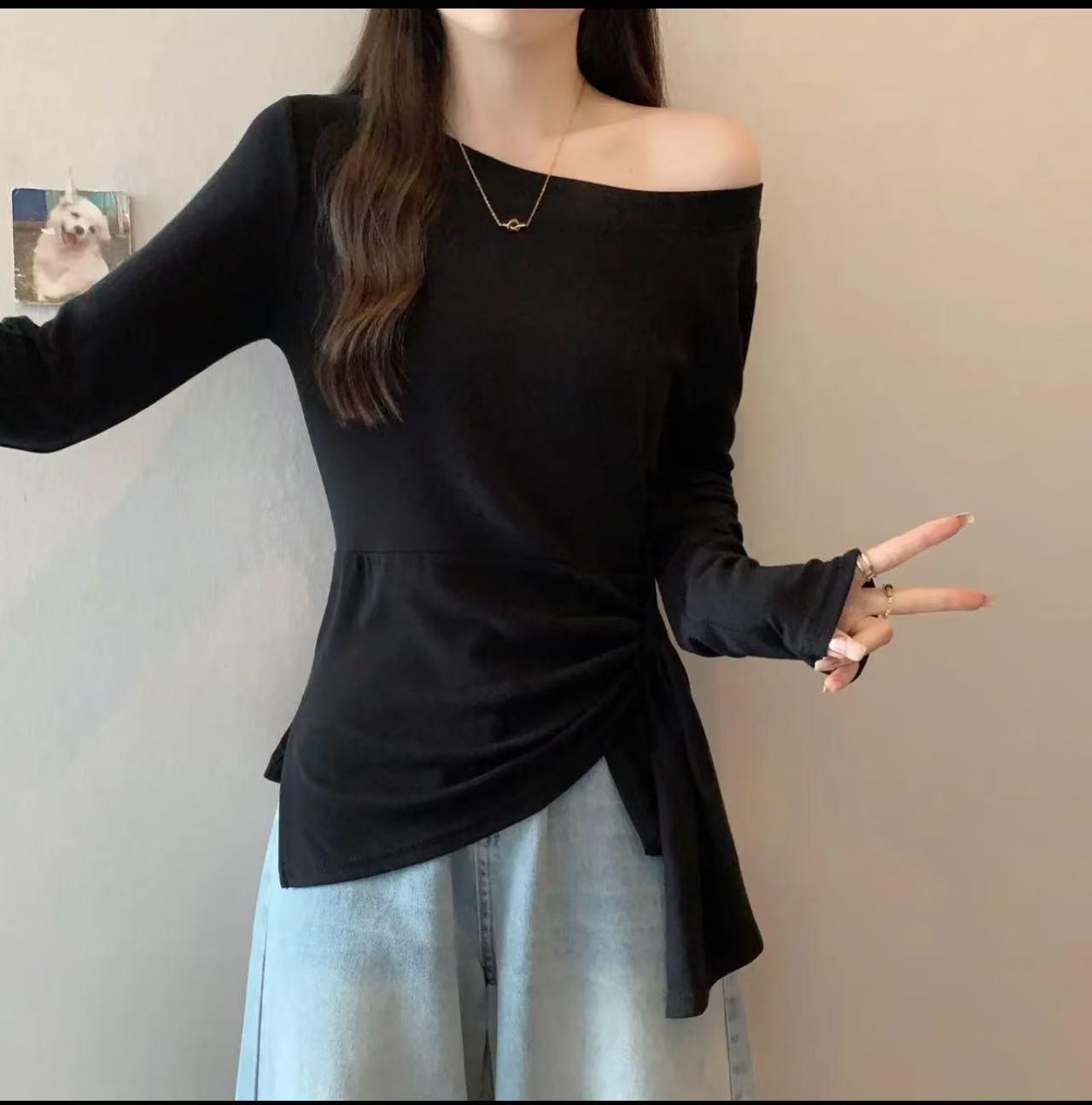 Korean Retro Plus Size Off-Shoulder Striped Long-Sleeve Top for Women - Autumn Slim Fit M (For 95-110 Jin)
Korean Retro Plus Size Off-Shoulder Striped Long-Sleeve Top for Women - Autumn Slim Fit M (For 95-110 Jin)