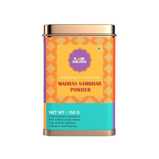 Home Kouzina Madras Sambhar Powder - 150g | Perfect for Authentic Tamil Style Sambhar| 100% Natural Ingredients| Traditional Recipe 150GM
Home Kouzina Madras Sambhar Powder - 150g | Perfect for Authentic Tamil Style Sambhar| 100% Natural Ingredients| Traditional Recipe 150GM