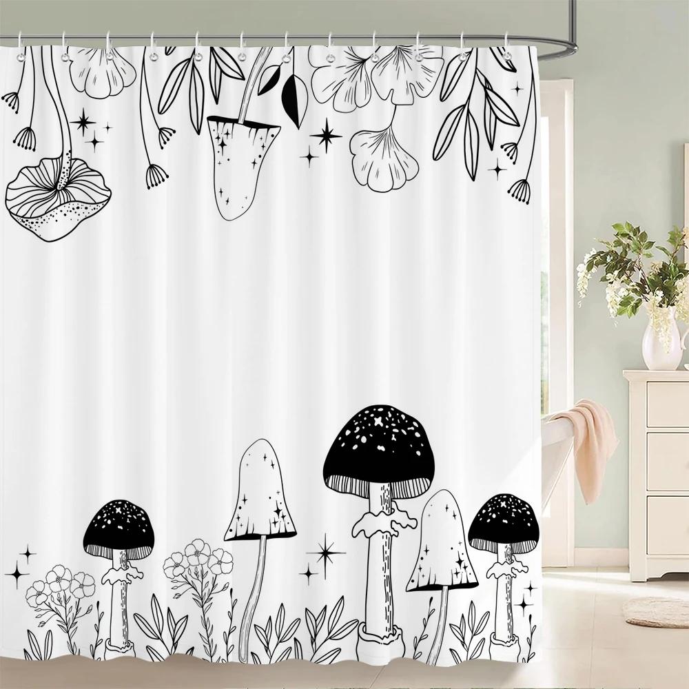 1Pc Black And White Simple Art Shower Curtain With Hooks - Modern Abstract Plants Design, Chic Bathroom Bathroom Decoration W60H190(CM)-1 Pcs
1Pc Black And White Simple Art Shower Curtain With Hooks - Modern Abstract Plants Design, Chic Bathroom Bathroom Decoration W60H190(CM)-1 Pcs