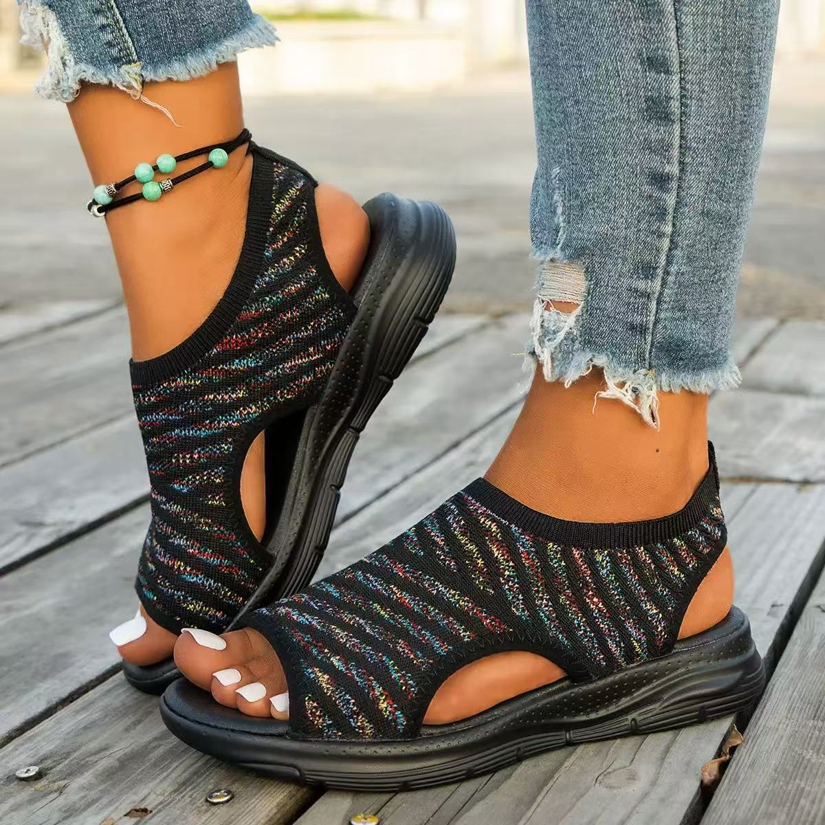 summer new large-size fashion European and American thick-soled color matching fly-woven outer wear fish mouth sandals 35
summer new large-size fashion European and American thick-soled color matching fly-woven outer wear fish mouth sandals 35