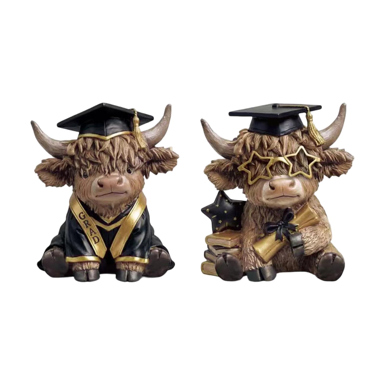Set of 2 Graduation Highland Cow Figurines Wooden Statue with Graduation Cap and Accessories Decorative Graduation Gift Collectible One Size
Set of 2 Graduation Highland Cow Figurines Wooden Statue with Graduation Cap and Accessories Decorative Graduation Gift Collectible One Size