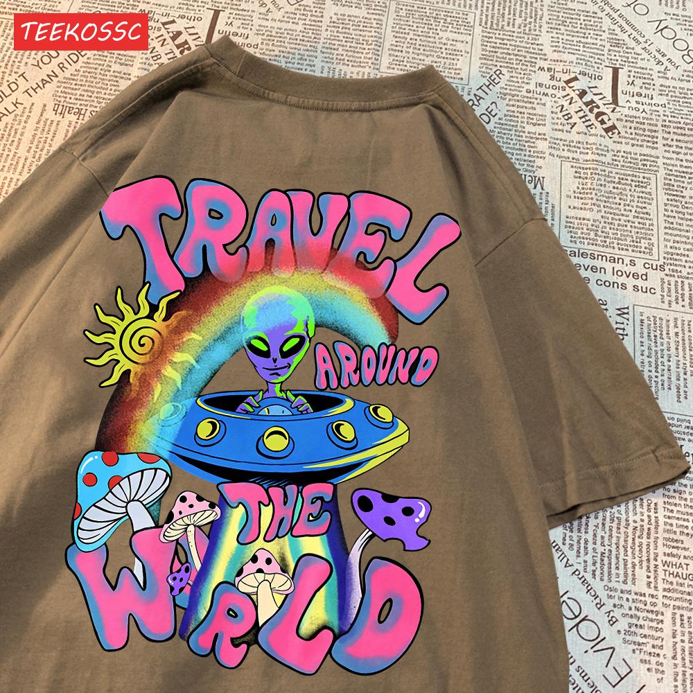 Fashion Cotton Woman TShirts Alien Ufo Travel Around The World Prints Short Sleeve ONeck Soft Breathable Street Female Clothes S
Fashion Cotton Woman TShirts Alien Ufo Travel Around The World Prints Short Sleeve ONeck Soft Breathable Street Female Clothes S