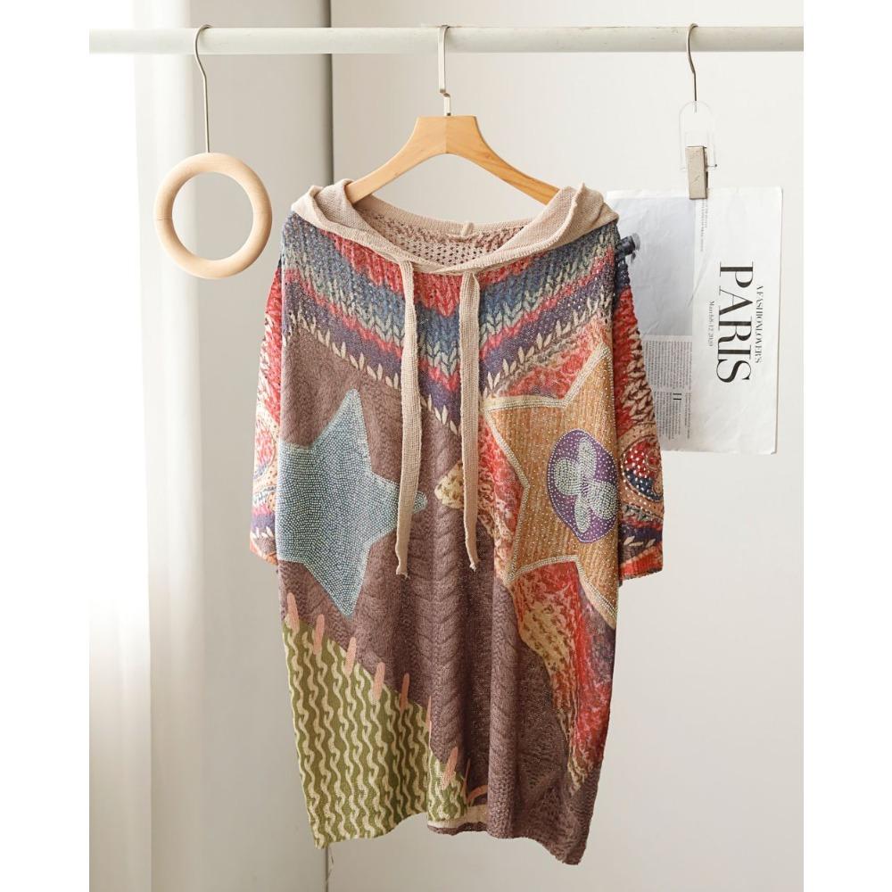 DIMANAF 2024 Летние женские футболки Летний стиль с коротким рукавом Красные трикотажные рубашки со стразами и капюшоном с цветочным принтом Футболки Свободные повседневные
DIMANAF 2024 Летние женские футболки Летний стиль с коротким рукавом Красные трикотажные рубашки со стразами и капюшоном с цветочным принтом Футболки Свободные повседневные