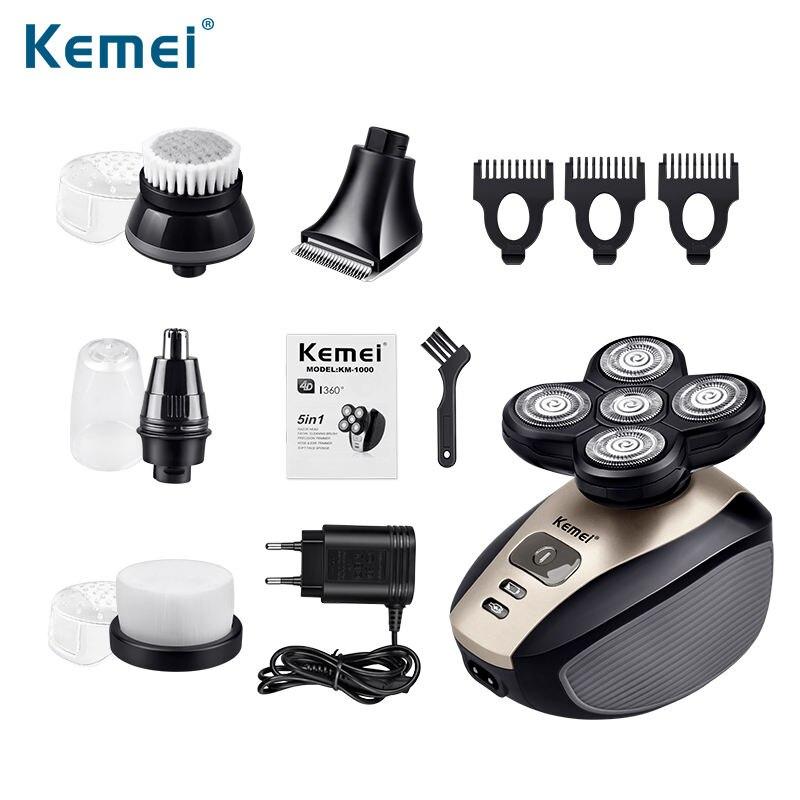 KEMEI KM-1000 360 Rotary 5D Динамическая бритвенная головка Перезаряжаемая электрическая бритва для влажной и сухой бритья для бритвы для бороды
KEMEI KM-1000 360 Rotary 5D Динамическая бритвенная головка Перезаряжаемая электрическая бритва для влажной и сухой бритья для бритвы для бороды
