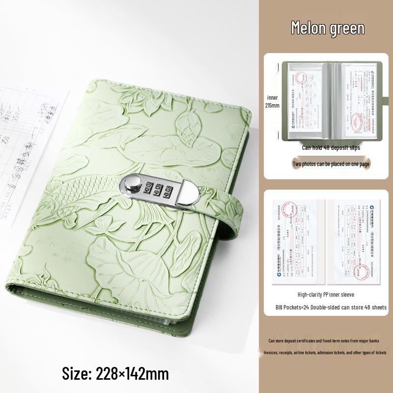 2025 Koi Relief Password Lock Storage Album: Large Capacity Deposit & Bill Book
2025 Koi Relief Password Lock Storage Album: Large Capacity Deposit & Bill Book