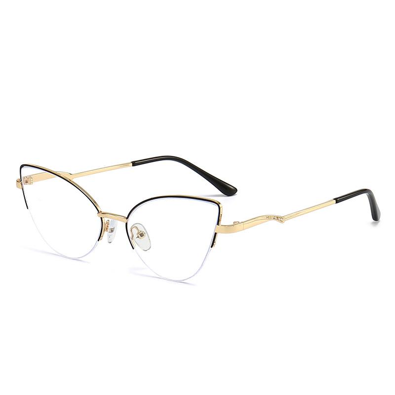 New metal half-frame fishing line glasses anti-blue flat mirror cat s eye diamond-encrusted glasses fashion
New metal half-frame fishing line glasses anti-blue flat mirror cat s eye diamond-encrusted glasses fashion