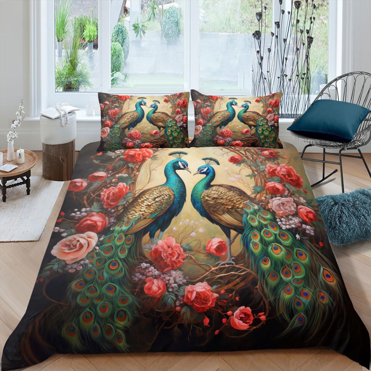 Peacock Couple Three-Piece Quilt Cover 3D Digital Printing Bedding Set Bed Cover US Twin 173*218
Peacock Couple Three-Piece Quilt Cover 3D Digital Printing Bedding Set Bed Cover US Twin 173*218