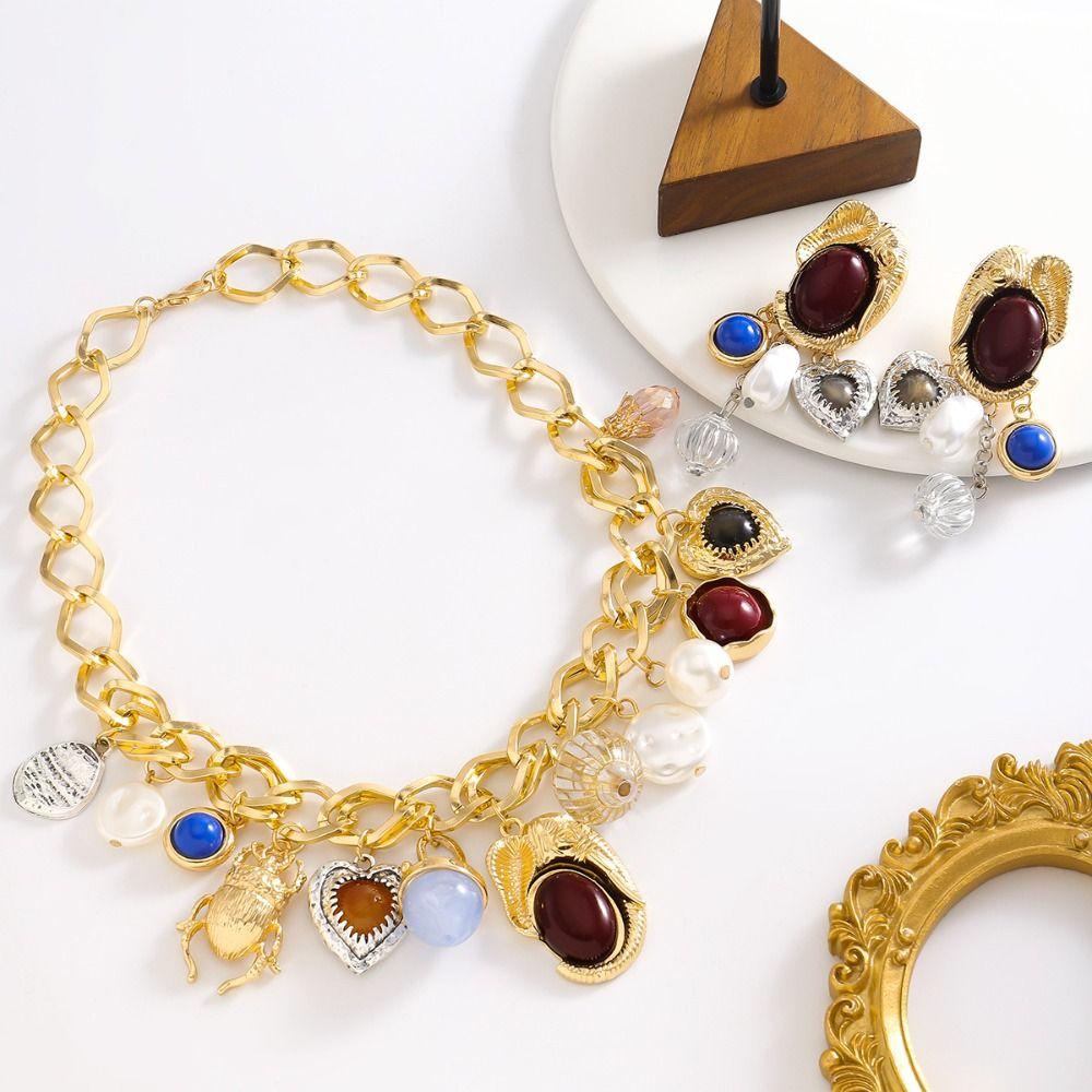 Personality Collarbone Chain Jewelry Set Vintage Earring Punk Multi Pendant Chain Necklace Women Earrings
Personality Collarbone Chain Jewelry Set Vintage Earring Punk Multi Pendant Chain Necklace Women Earrings